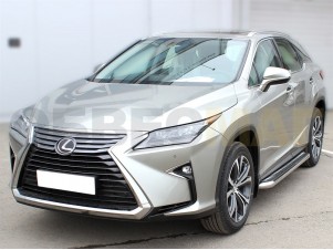 Пороги с площадкой алюминиевый лист 60 мм для Lexus RX № RX15_2