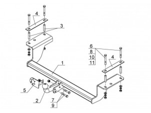 ТСУ Фаркоп Avtos на Chevrolet Cobalt № CV 12